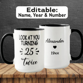 Funny 50th Birthday Mug – Custom Name & Birth Year マグカップ