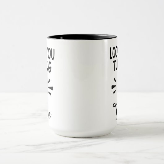 Funny 50th Birthday Mug Look Who's 25 Twice マグカップ (中央)