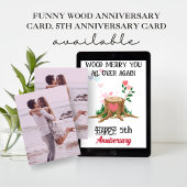 Funny 5th Wood Anniversary Card with Custom Photo 招待状