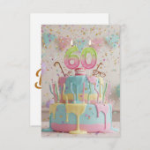 Funny 60th Birthday Cake with Candles cards (正面/裏面)