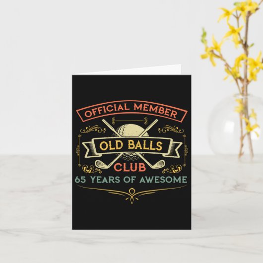 Funny 65th Birthday Old Club 65 Year Old Golfer カード (黄色い花)