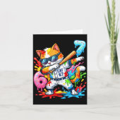 Funny 67 Baseball Dabbing Cat 6 7 Dripng Ice Cream カード (正面)