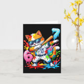 Funny 67 Baseball Dabbing Cat 6 7 Dripng Ice Cream カード (黄色い花)