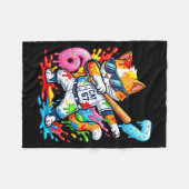 Funny 67 Baseball Dabbing Cat 6 7 Dripng Ice Cream フリースブランケット (正面(横))