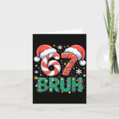 Funny 67 Bruh Christmas Design Meme Lights Candy C カード (正面)