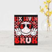 Funny 67 Bruh Valentines Six Seven Meme Hearts 6 7 カード (黄色い花)