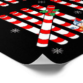 Funny 67 Candy Cane Tally Marks Christmas Six Seve ポスター (角)