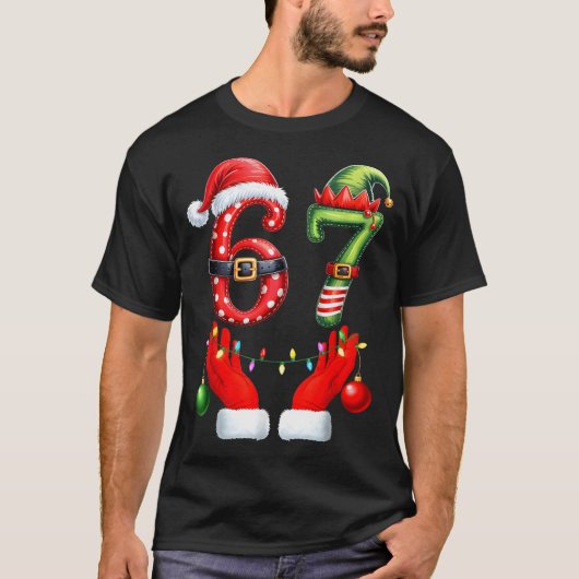 Funny 67 Christmas 6 7 Meme Pajamas Holiday Gen Al Tシャツ (正面)