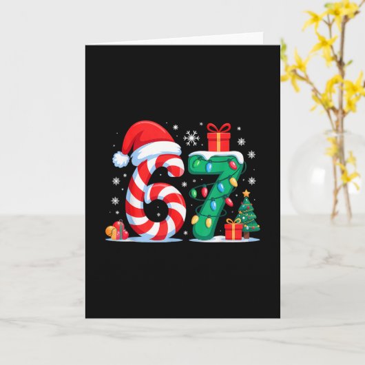 Funny 67 Christmas 6 7 Six Seven Meme 6 7 Matching カード (黄色い花)