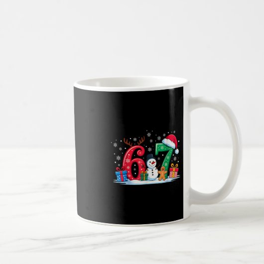 Funny 67 Christmas 6 7 Six Seven Meme 6 7 Matching コーヒーマグカップ (右)