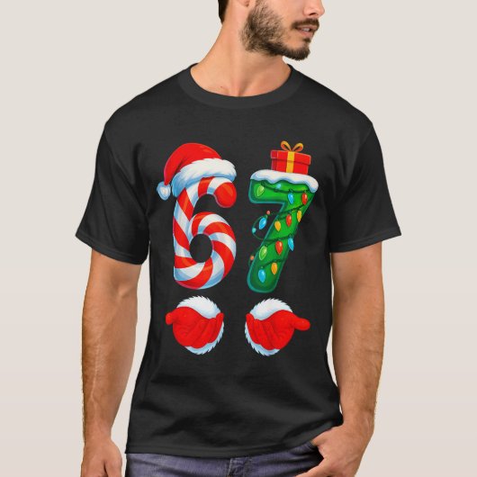Funny 67 Christmas 6 7 Six Seven Meme Kids Men Boy Tシャツ (正面)