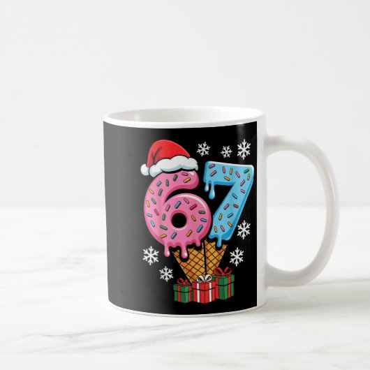 Funny 67 Christmas Meme Ice Cream 67  コーヒーマグカップ (右)