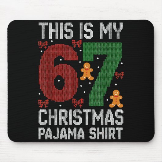 Funny 67 Christmas Pajama Meme Xmas Pjs For Family マウスパッド (正面)