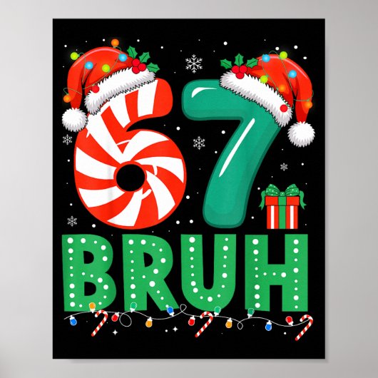 Funny 67 Christmas Pajama Xmas Six Seven Meme 6-7  ポスター (正面)