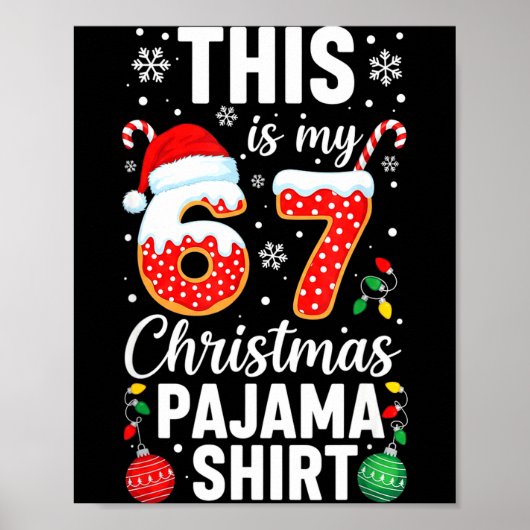 Funny 67 Christmas Pajamas Shirt Six Seven Meme Br ポスター (正面)