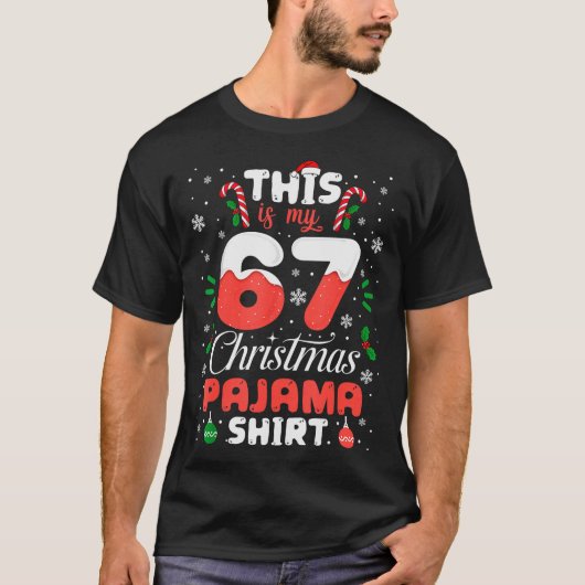 Funny 67 Christmas Pajamas Shirt Six Seven Meme Br Tシャツ (正面)