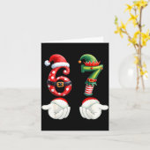 Funny 67 Christmas Pajamas Six Seven Meme 6 7 Elf  カード (黄色い花)