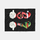 Funny 67 Christmas Pajamas Six Seven Meme 6 7 Elf  フリースブランケット (正面(横))
