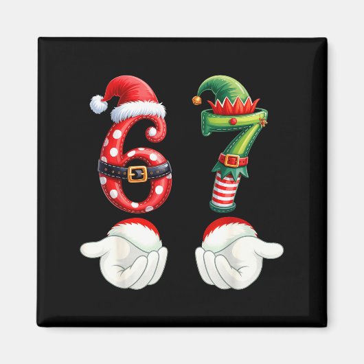 Funny 67 Christmas Pajamas Six Seven Meme 6 7 Elf  マグネット (正面)