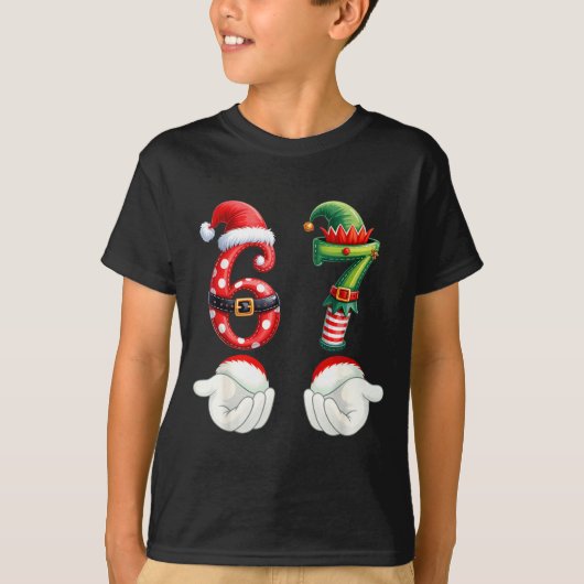 Funny 67 Christmas Pajamas Six Seven Meme 6 7 Elf  Tシャツ (正面)