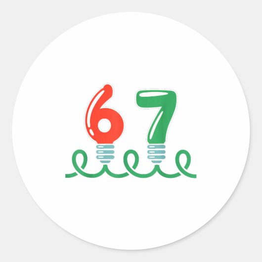 Funny 67 Christmas Shirt 67 Christmas Lights 67 Sh ラウンドシール (正面)