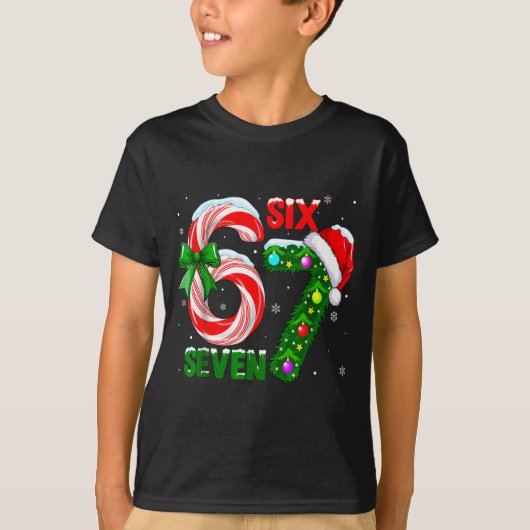 Funny 67 Christmas Shirts Boys Kids 6 7 Meme Pajam Tシャツ (正面)