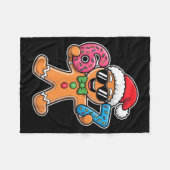 Funny 67 Christmas Six Seven Meme Xmas Gingerbread フリースブランケット (正面(横))