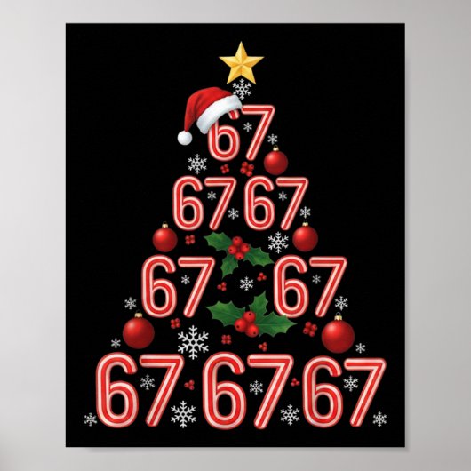 Funny 67 Christmas Tree Candy Cane Meme Holiday  ポスター (正面)