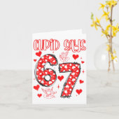 Funny 67 Cud Says 67 Valentine Couple Matching Six カード (黄色い花)