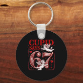 Funny 67 Cud Says 67 Valentine Couple Matching Six キーホルダー (正面)