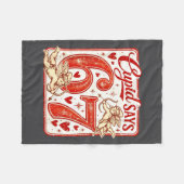 Funny 67 Cud Says 67 Valentine Couple Matching Six フリースブランケット (正面(横))