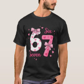 Funny 67 Cute Six Seven Meme Nk Hearts Bow Valenti Tシャツ (正面)