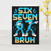 Funny 67 Dab Six Seven Burh Christmas 6 7 Dabbing  カード (黄色い花)