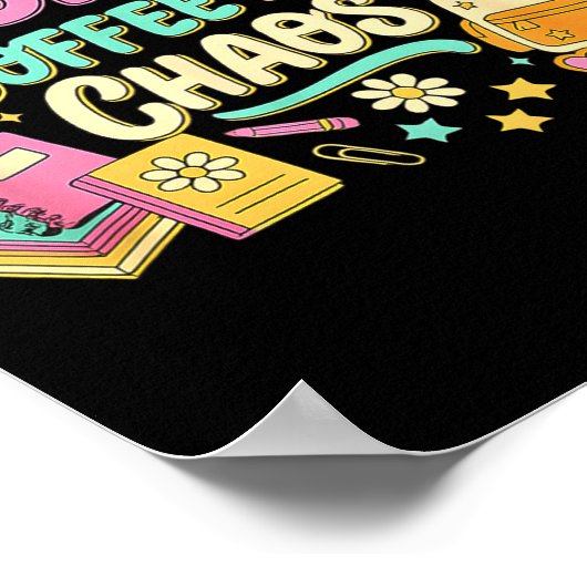 Funny 67 Days Of Coffee Retro Teacher Humor  ポスター (角)