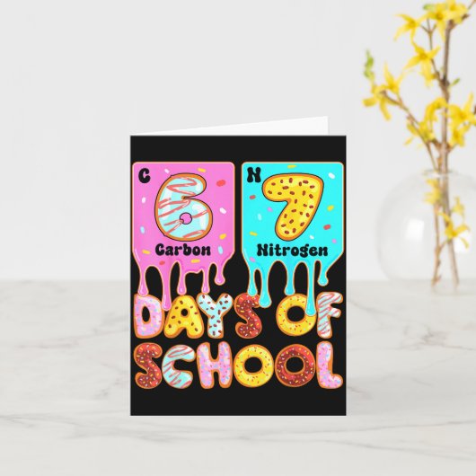 Funny 67 Days Of School Meme Periodic Table Drip G カード (黄色い花)