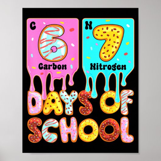 Funny 67 Days Of School Meme Periodic Table Drip G ポスター (正面)