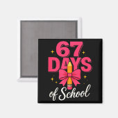 Funny 67 Days Of School Pencil Bow Design  マグネット (正面/裏面)