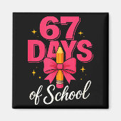 Funny 67 Days Of School Pencil Bow Design  マグネット (正面)