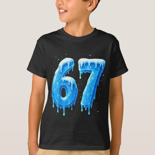 Funny 67 Drip Cold Ice Winter Season Six Seven Sno Tシャツ (正面)
