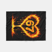 Funny 67 Flames Heart Love Six Seven Meme Celebrat フリースブランケット (正面(横))