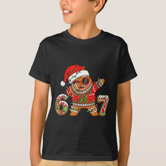 Funny 67 Gingerbread Six Seven Ice Cream Drip Chri Tシャツ (正面)