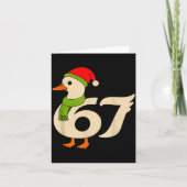 Funny 67 Goose Christmas 6 7 Meme Duck Santa Hat F カード (正面)