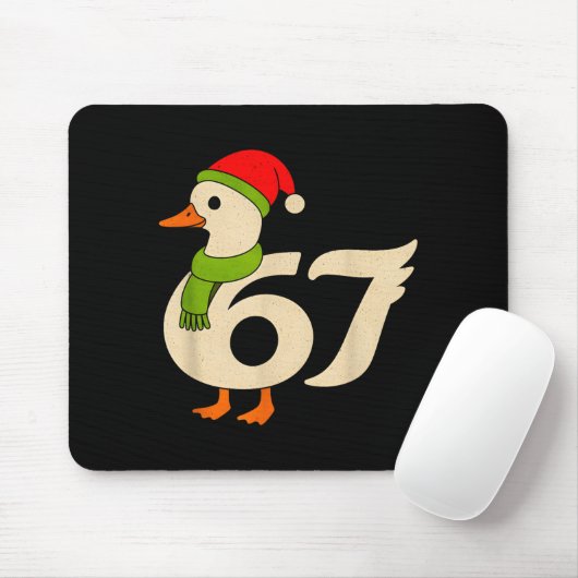 Funny 67 Goose Christmas 6 7 Meme Duck Santa Hat F マウスパッド (マウス)