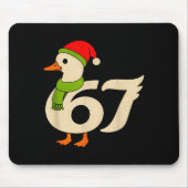 Funny 67 Goose Christmas 6 7 Meme Duck Santa Hat F マウスパッド (正面)