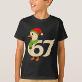 Funny 67 Goose Christmas 6 7 Meme Duck Santa Hat F Tシャツ (正面)