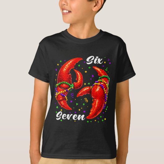 Funny 67 Mardi Gras Crawfish Meme 6 7 Beads Six Se Tシャツ (正面)