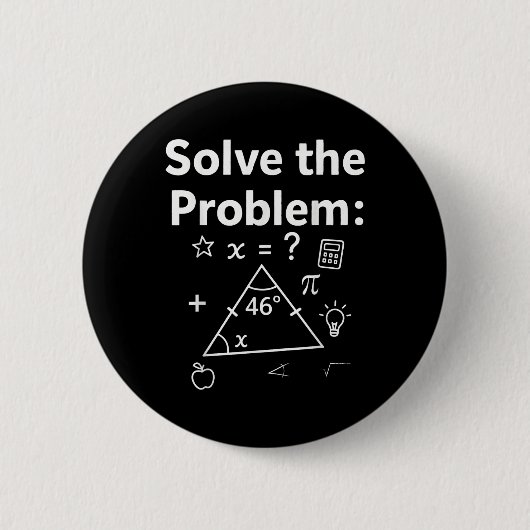 Funny 67 Math Meme Solve The Problem Teacher For S 缶バッジ (正面)