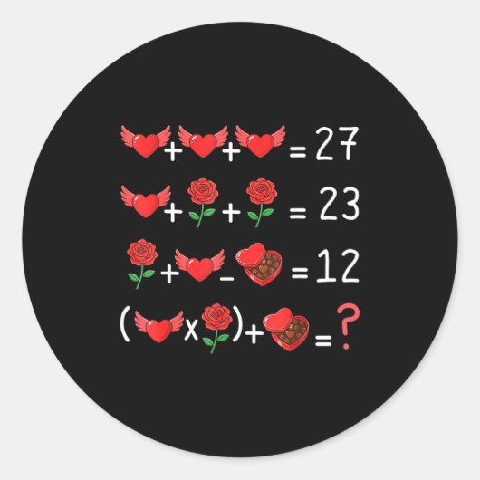 Funny 67 Math Teacher Valentine Math Teacher Women ラウンドシール (正面)
