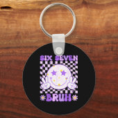 Funny 67 Meme 6-7 Boys Kids Teens 6 7 Six Seven Br キーホルダー (正面)