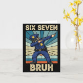 Funny 67 Meme 6 7 Six Seven Liceman Lice Officer R カード (黄色い花)